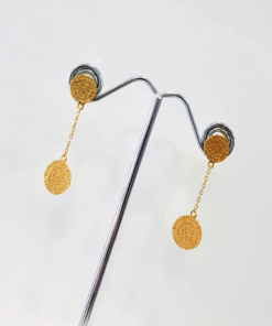 Ασημένια 925 σκουλαρίκια με επικάλυψη χρυσό 18 καράτια – Δίσκοι Φαιστούς