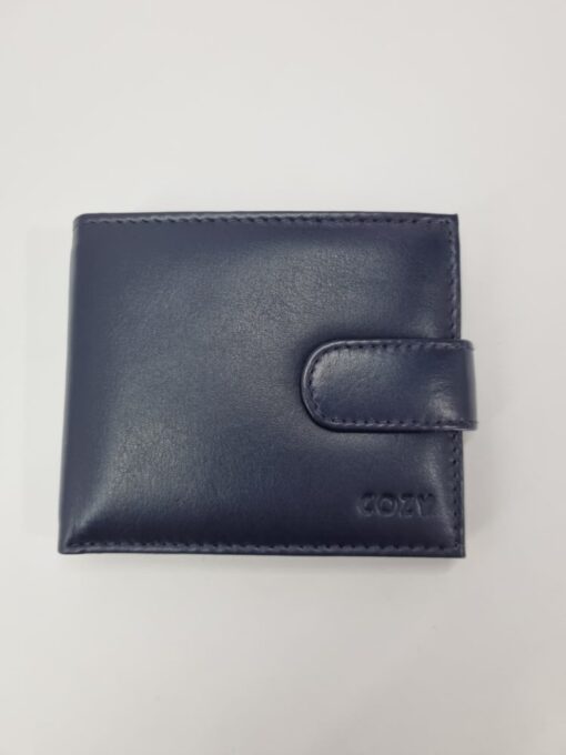 Blue Leather Wallet - button