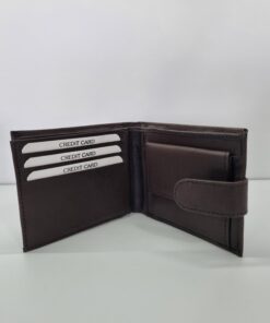 Brown Leather Wallet - button